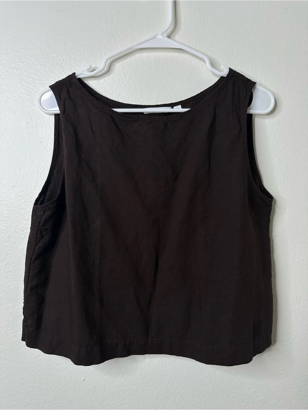 Uniqlo Brown Linen Blend Blouse Size Large